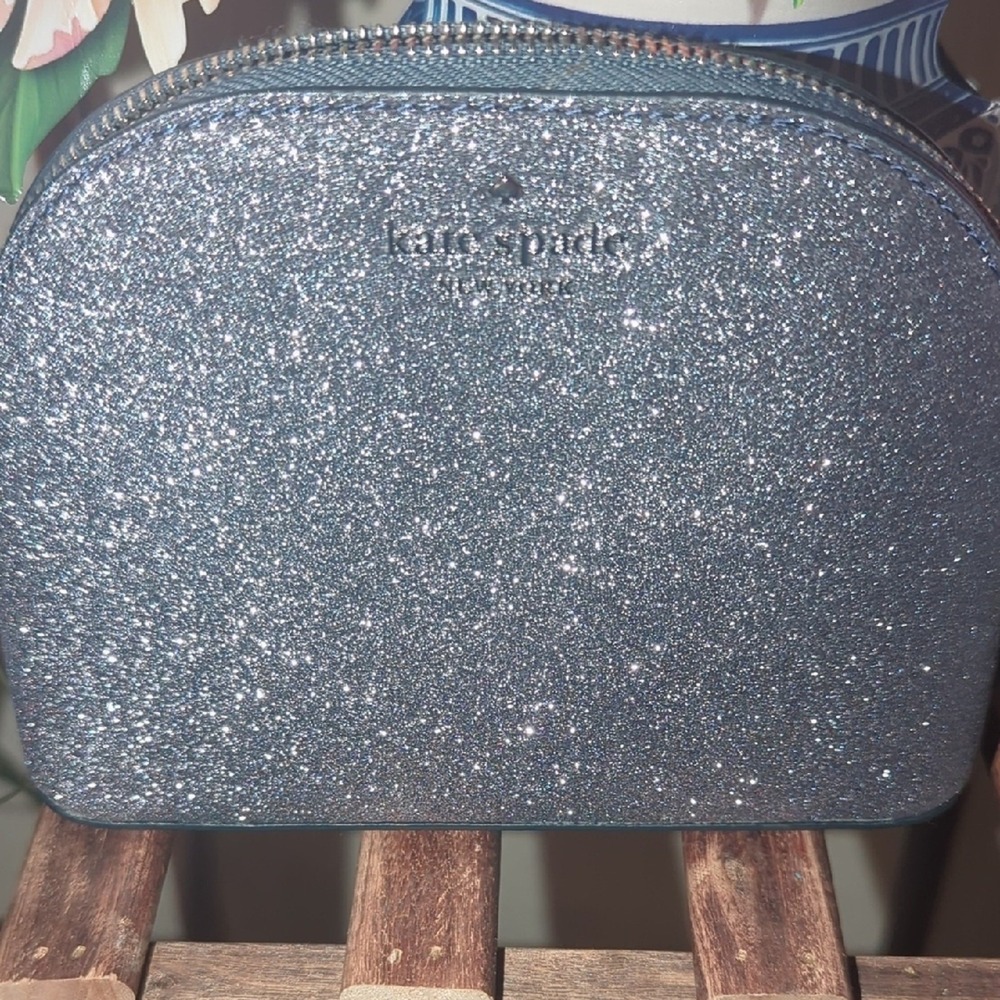 Kate Spade Sparkling Silver Cosmetic Case